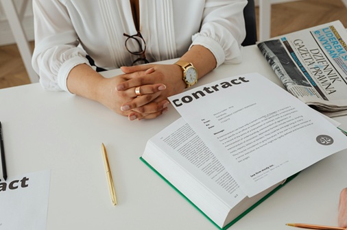 image showing a document written contract on it