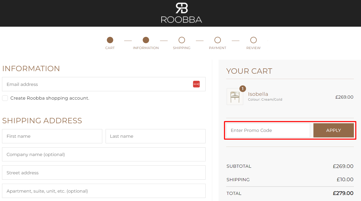How do I use my ROOBBA promo code?