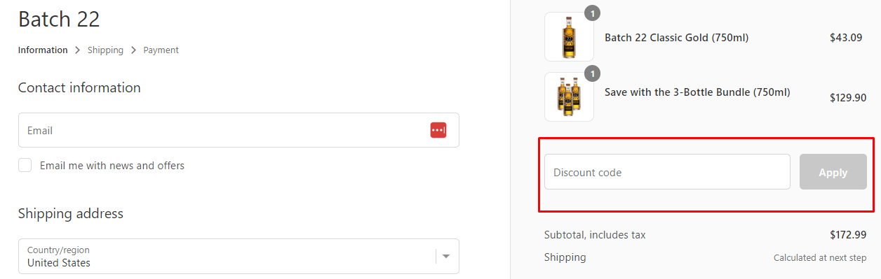 How do I use my Batch 22 discount code?