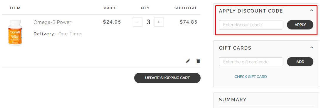 How do I use my brainMD discount code?