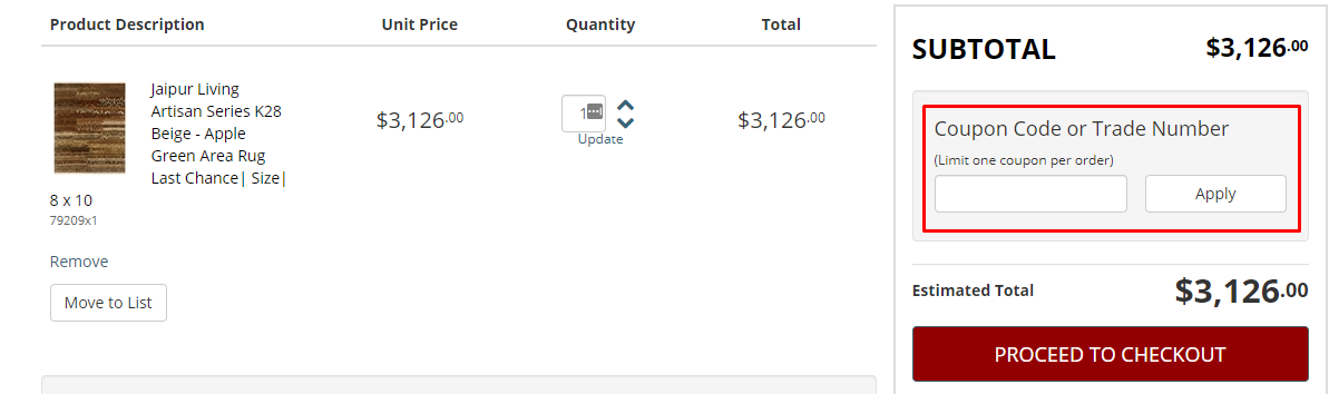 How do I use my Rugstudio coupon code?