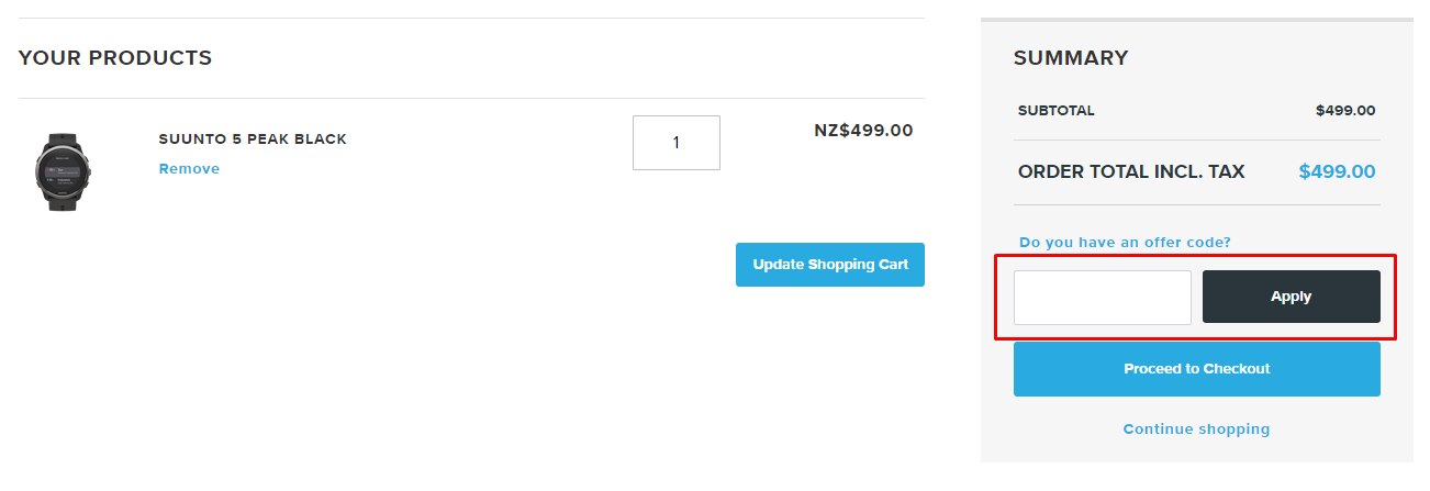 How do I use my Suunto offer code?