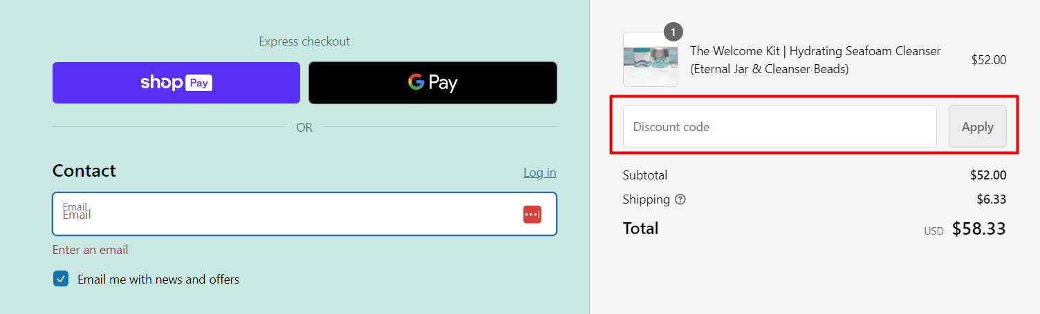How do I use my Seadrop Skincare discount code?