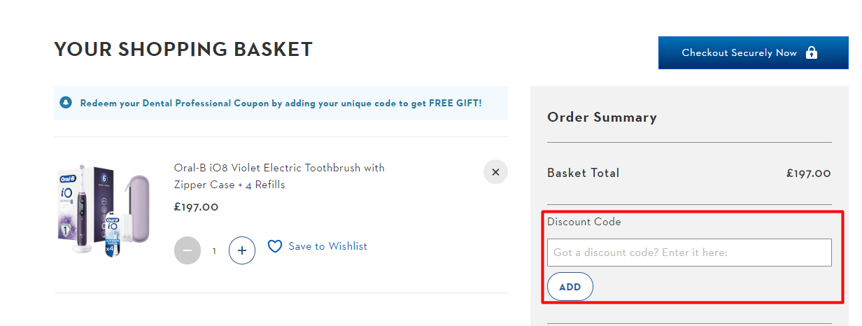 How do I use my Oral-B discount code?