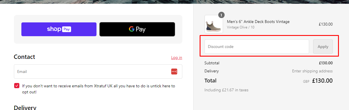 How do I use my XTRATUF discount code?