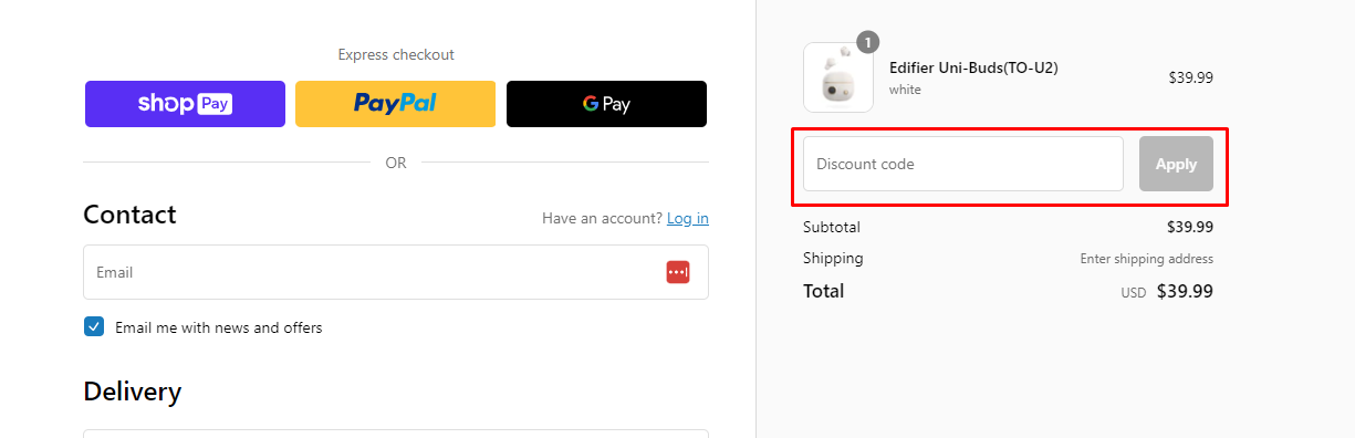 How do I use my Edifier discount code?