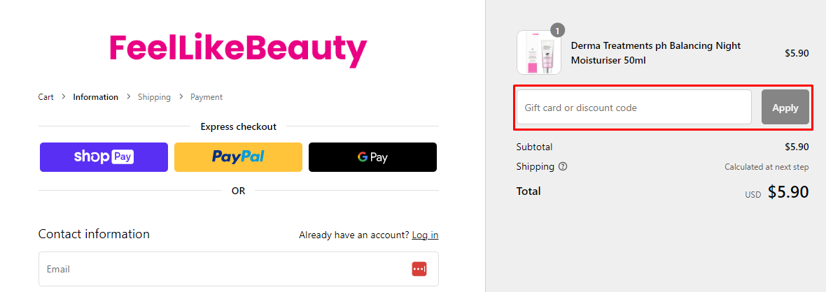How do I use my Feel Like Beauty coupon code?