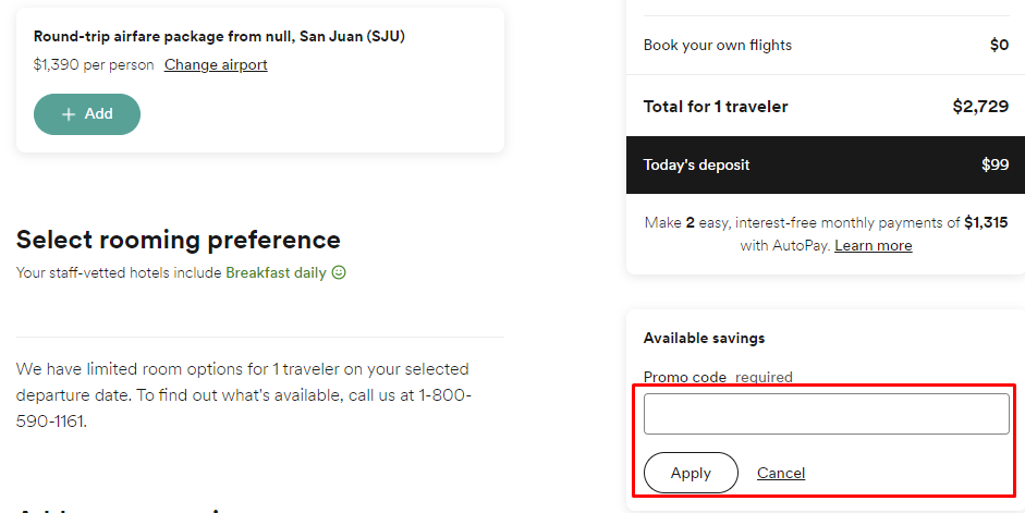 How do I use my Go Ahead Tours promo code?