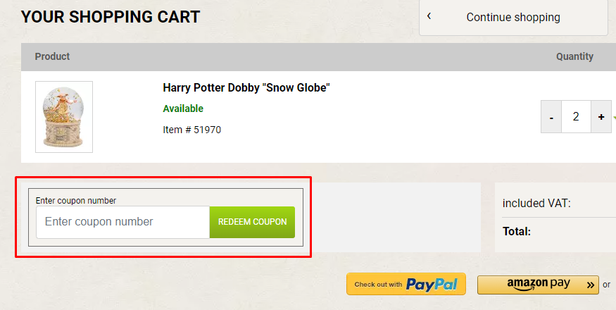 How do I use my Horror-Shop.com coupon code?