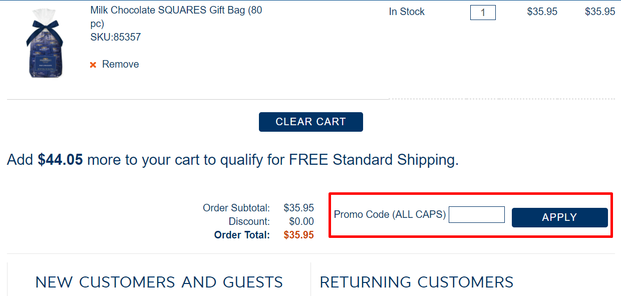 How do I use my Ghirardelli Chocolate Company promo code?