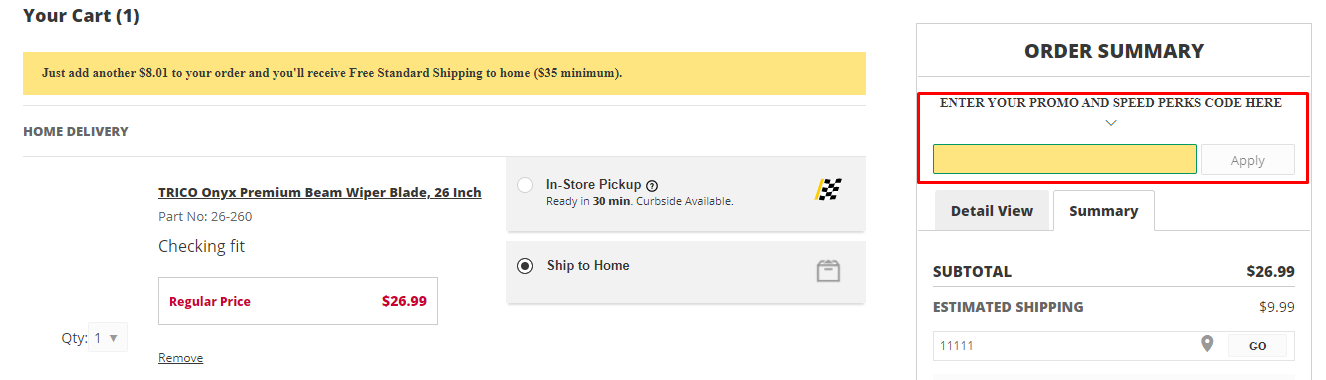 How do I use my Advance Auto Parts promo code?