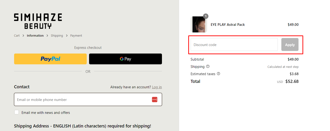 How do I use my Simihaze Beauty discount code?