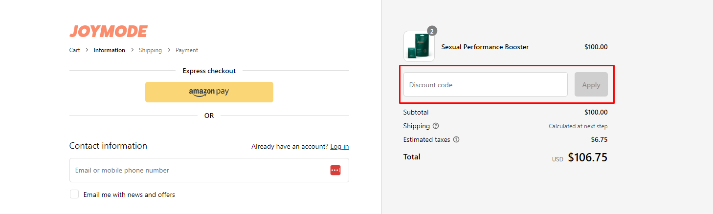 How do I use my JoyMode discount code?