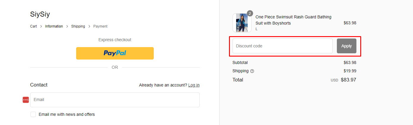 How do I use my SiySiy discount code?