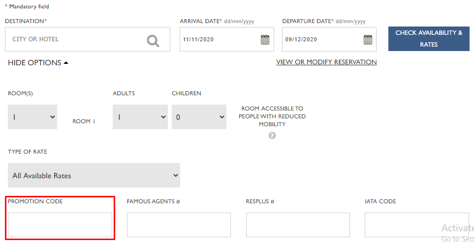 How do I use my Swissotel promotion code?