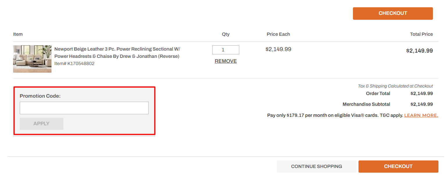 How do I use my The Room Place promo code?