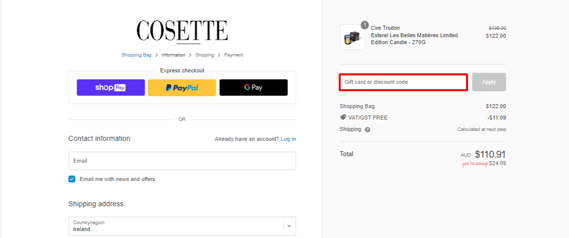Cossette DISCOUNT