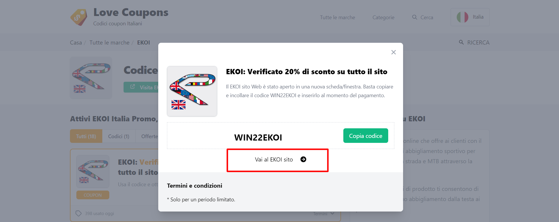 codice sconto EKOI disponibile per risparmiare su un vasto catalogo di articoli sportivi