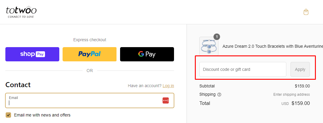 How do I use my totwoo discount code?
