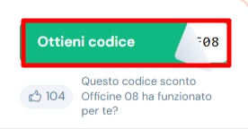 codice sconto Officine 08 disponibile per poter essere prelevato ed essere utilizzato nel sito Officine 08
