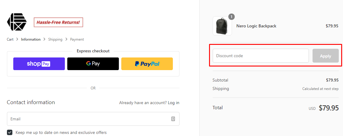 How do I use my HEX discount code?