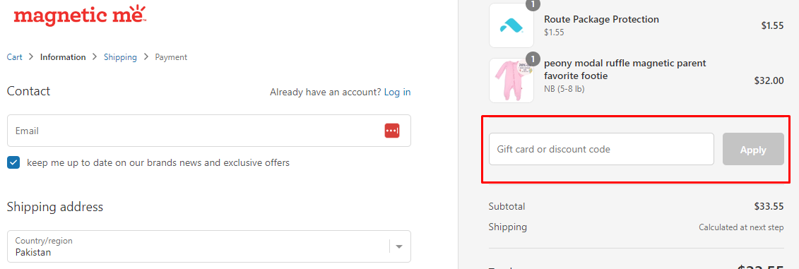 How do I use my Magnetic Me discount code?