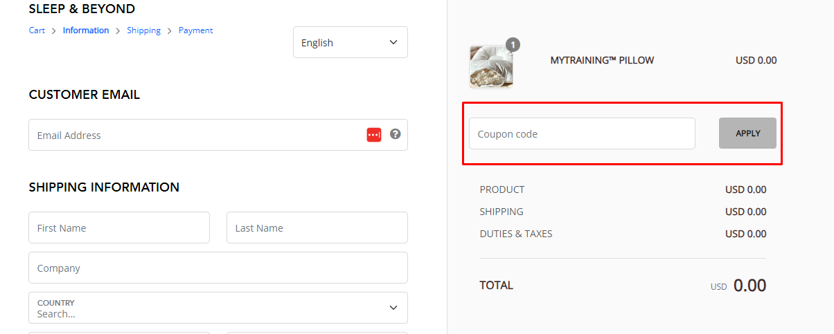 How do I use my Sleep & Beyond discount code?