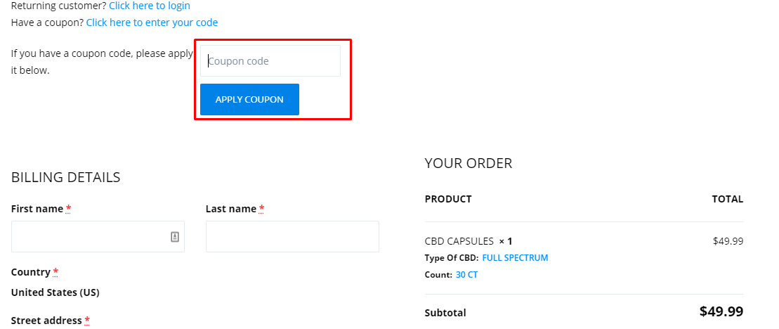 How do I use my Vita Hemp Oil coupon code?