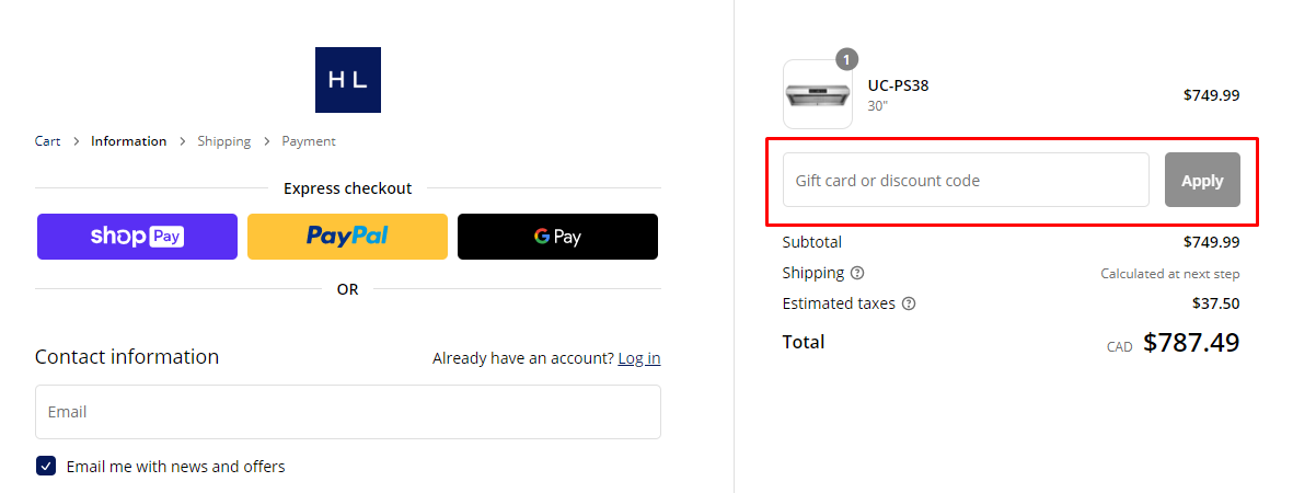 How do I use my Hauslane discount code?