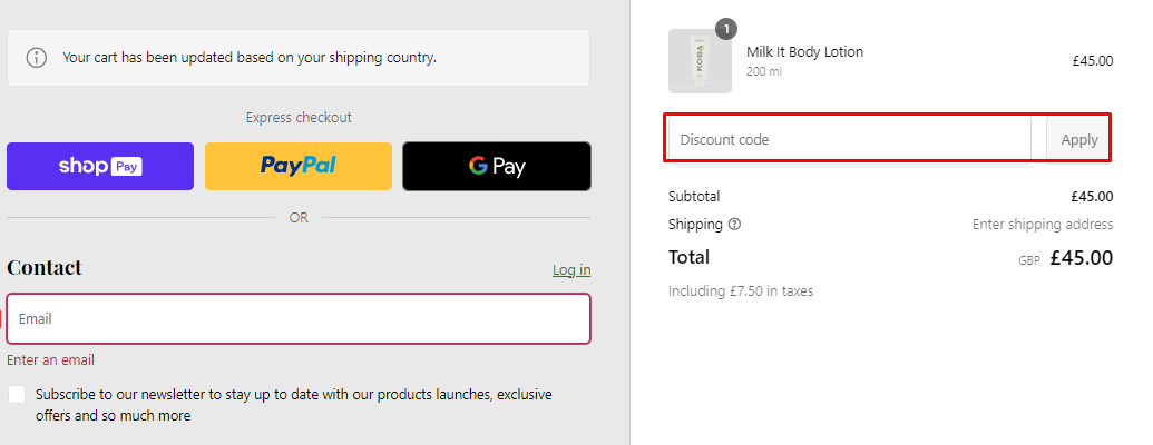 How do I use my KOBA skincare discount code?