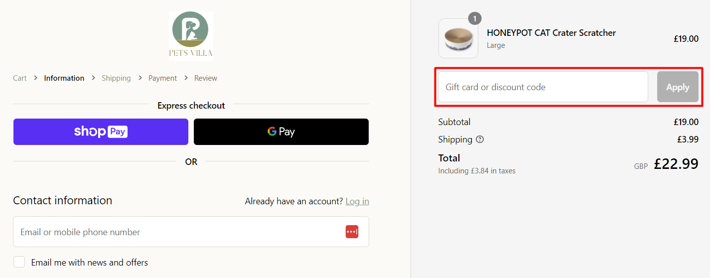 How do I use my Pets Villa discount code?