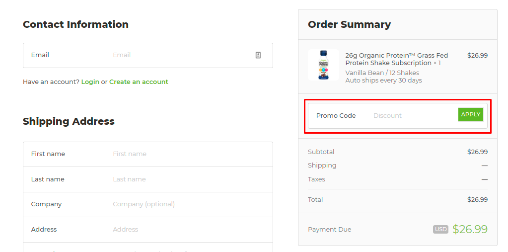 How do I use my Orgain promo code?