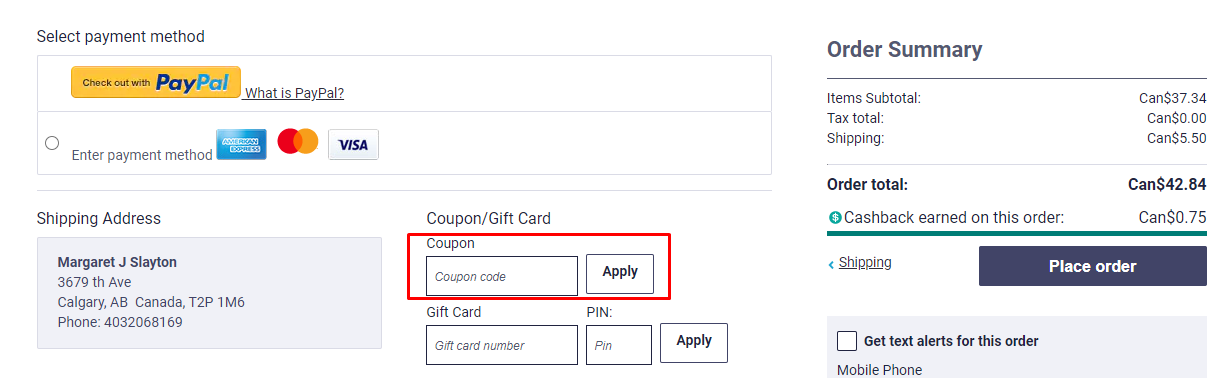 How do I use my SHOP.COM coupon code?