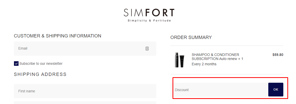 How do I use my Simfort discount code?