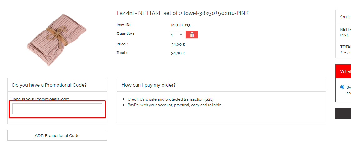 How do I use my Fazzini Promotional code?