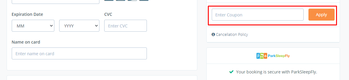 How do I use my ParkSleepFly coupon code?