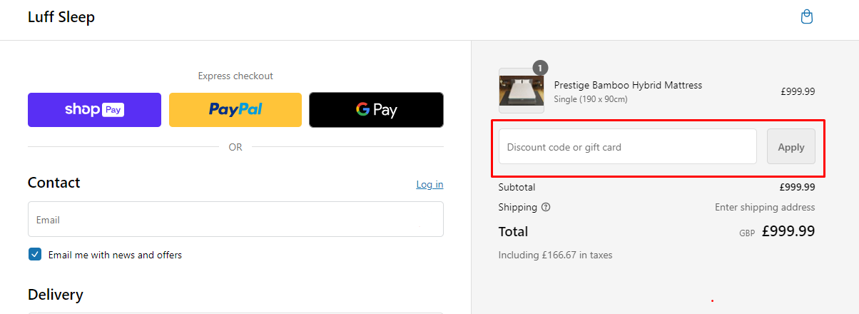 How do I use my Luff Sleep discount code?
