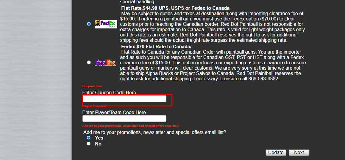 How do I use my Red Dot Paintball coupon code?