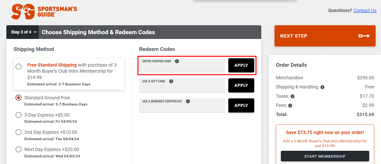 How do I use my The Sportsman's Guide coupon code?