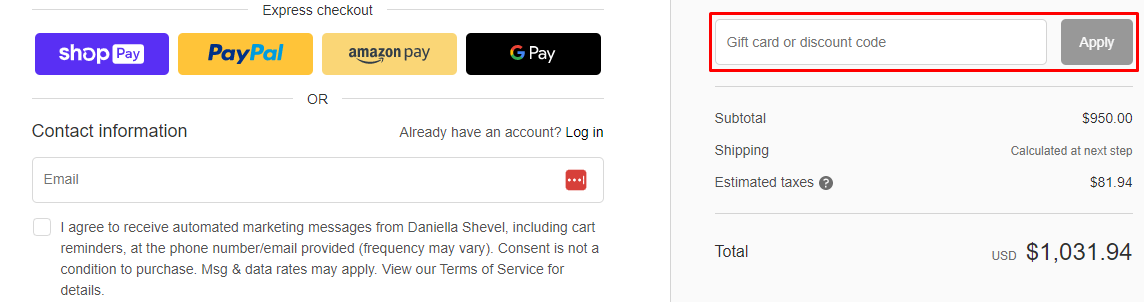 How do I use my Daniella Shevel discount code?
