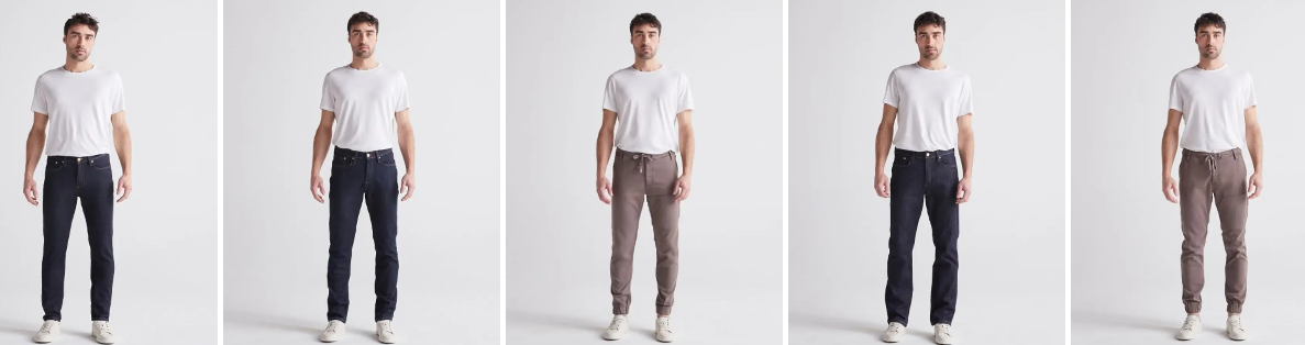 DUER size guide for men that shows you how to measure their bodies