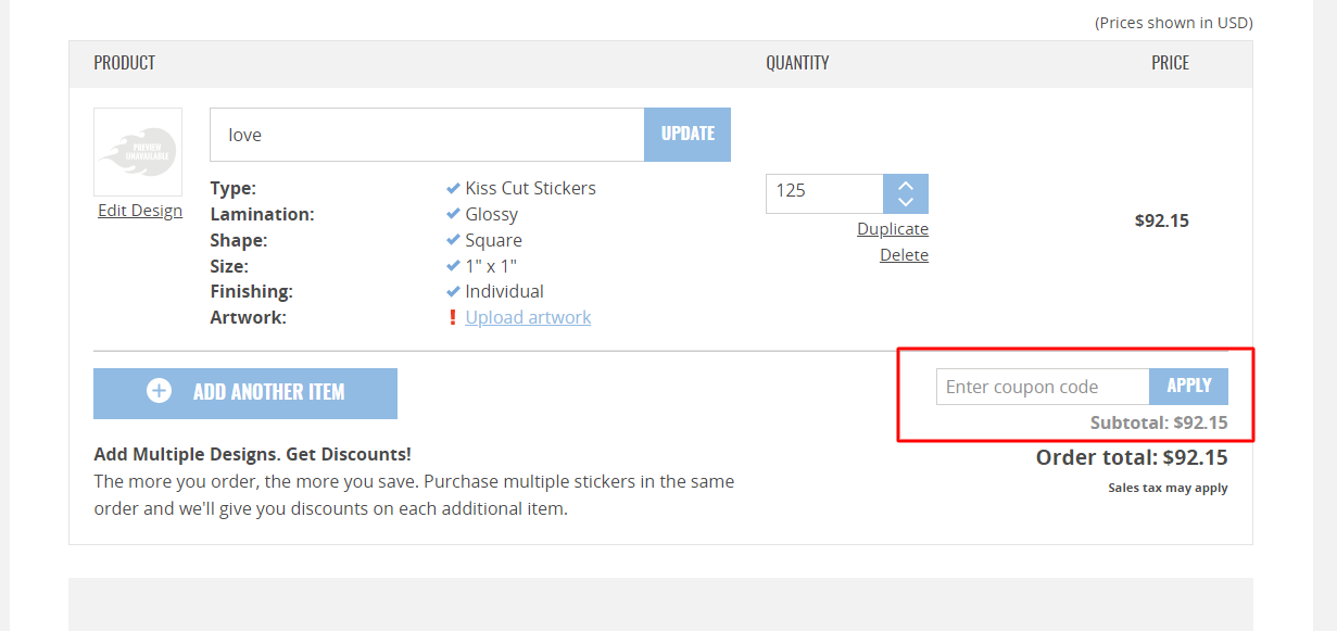 How do I use my Sticker Giant coupon code?