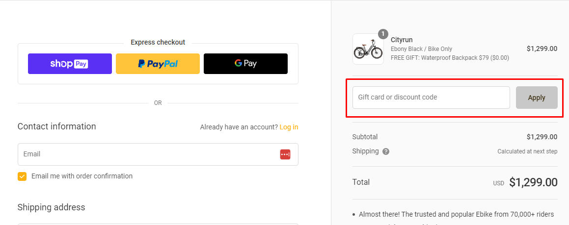 How do I use my Heybike discount code?