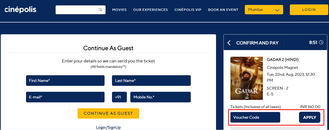 How do I use my Cinepolis voucher code?