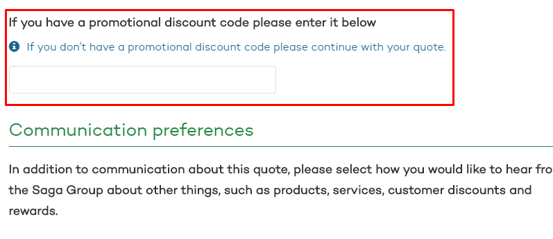 How do I use my Saga discount code?