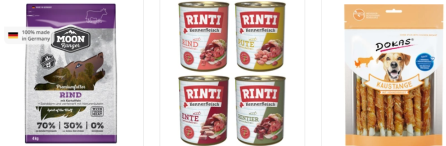 Verschiedene Arten von Hundefutter aus dem ZooRoyal Online Shop