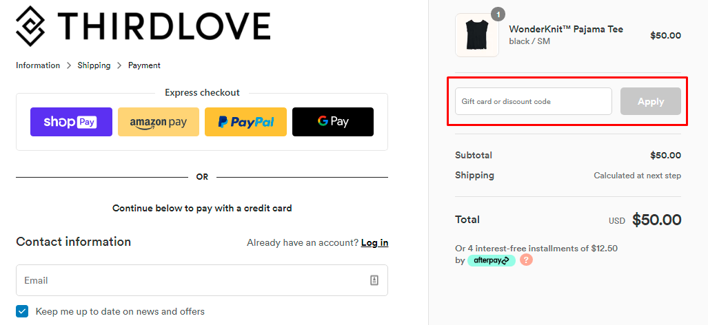 How do I use my ThirdLove discount code?