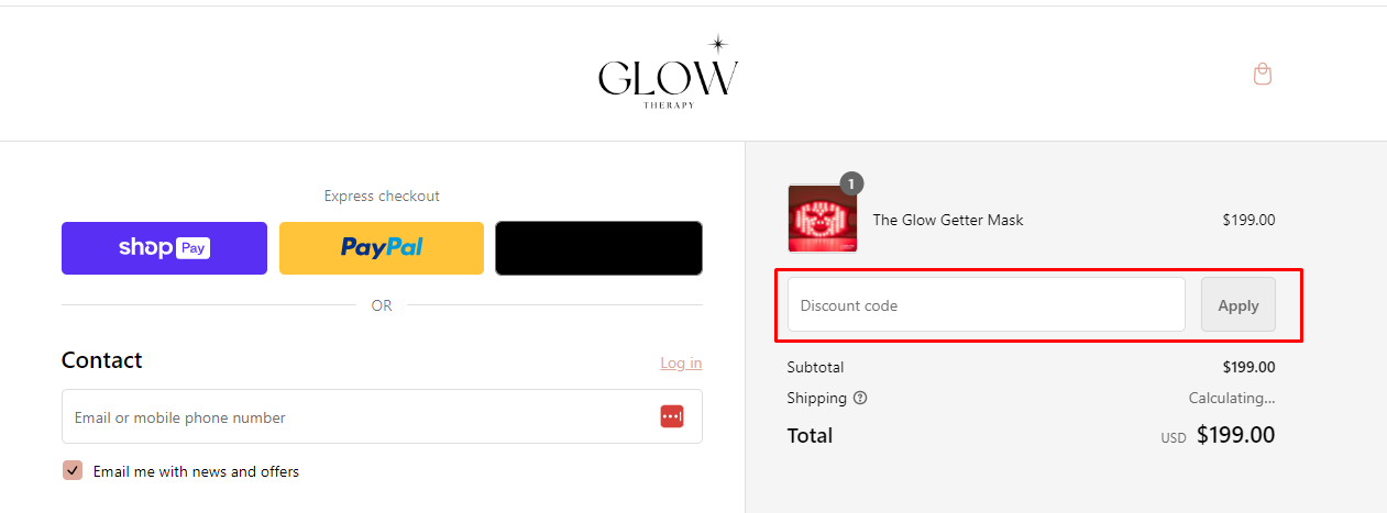 How do I use my Glow Therapy discount code?