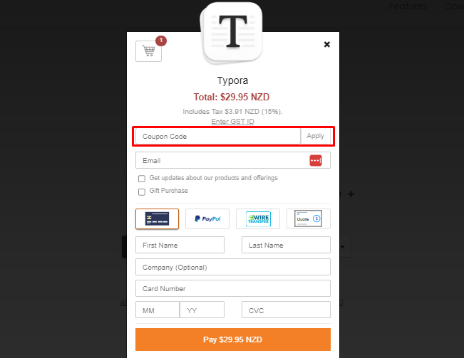 How do I use my Typora coupon code?