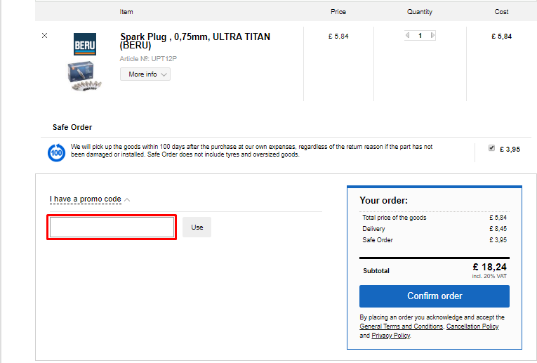 How do I use my Sparepart Store 24 discount code?